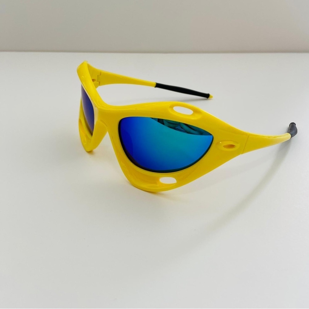 Steampunk chunky futuristic racing Running Fashion Sunglasses Glasses yellow